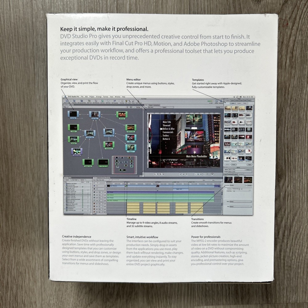 Apple DVD Studio Pro 3 Upgrade Professional DVD Authoring Software Complete