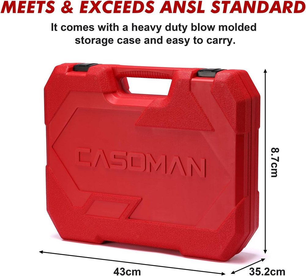 104 PCS 3/8" Drive Master Impact Socket and Flex Socket Set, Include Deep, Mid-L
