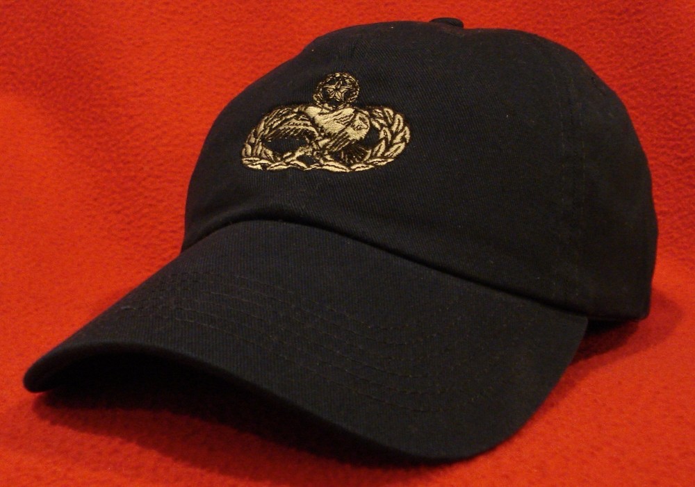 USAF Master Maintenance / Munitions Silver Badge ball cap low-profile BLUE hat