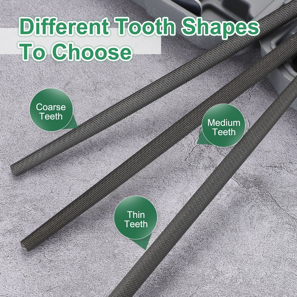 6" Round Medium Cut File Medium File with Plastic Handle, Grey/Yellow-Green