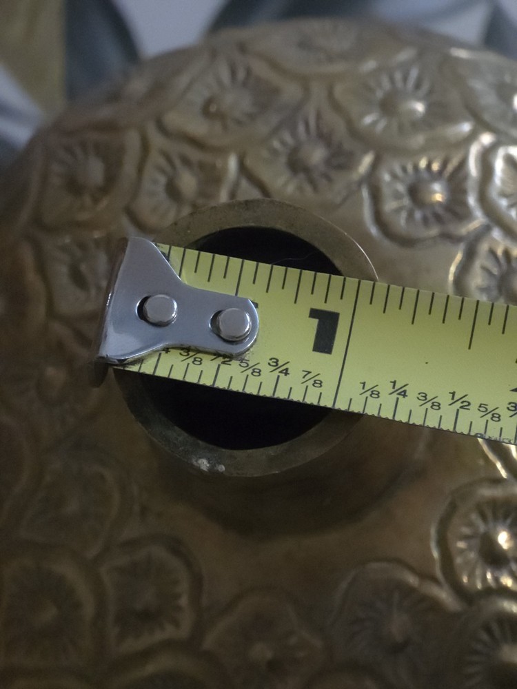 Ornate Heavy Solid Brass Pineapple Pattern Vessel/Urn, Made in India