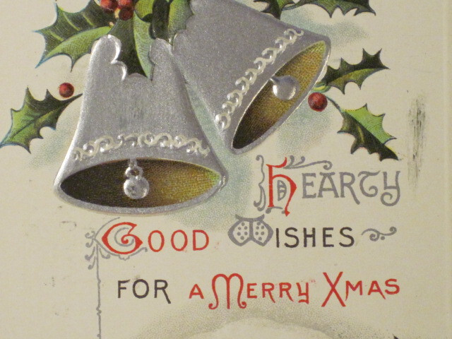1909 Embossed Christmas Postcard -