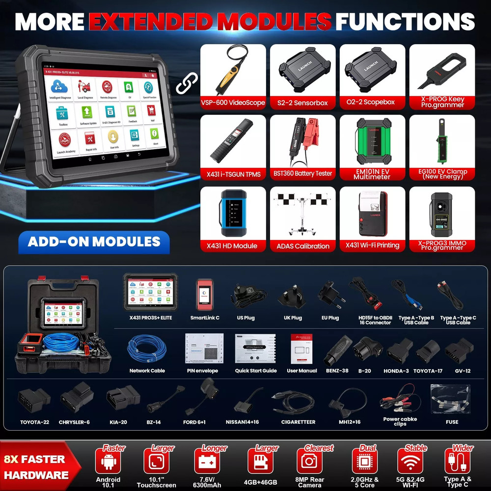 2026 LAUNCH X431 PRO3S+ Elite PRO5 Car Diagnostic Scanner Programming ECU Coding
