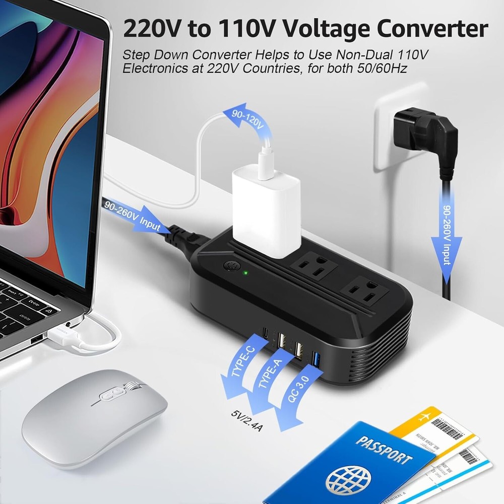 Transformador 220V Para 110V Voltios 2300W De Corriente Convertidor de voltaje