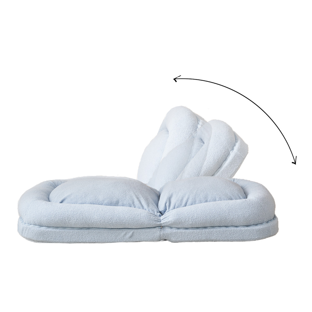 Triple Fold Down Sofa Bed,Blue