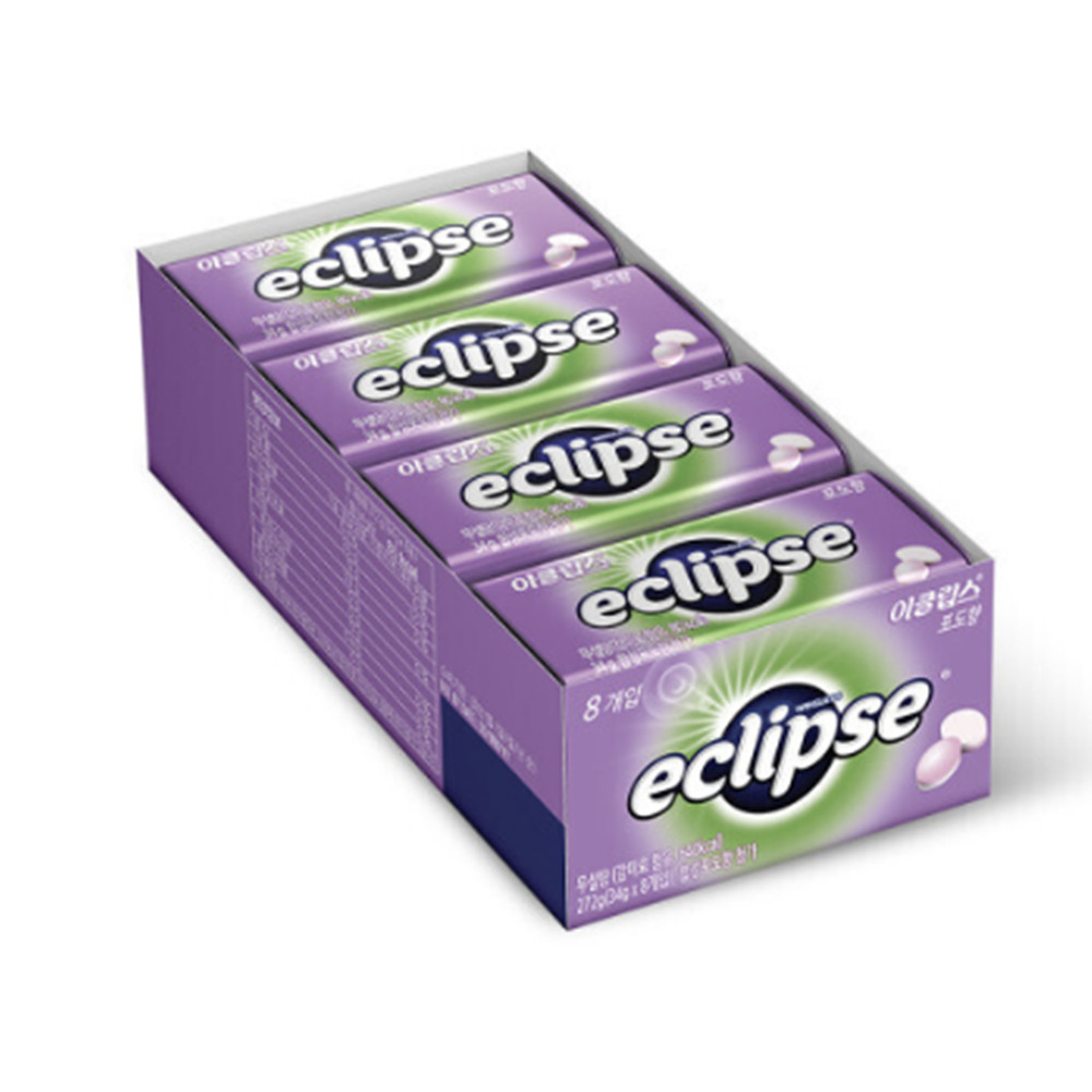 ECLIPSE Mints Grape Flavor Candy 34g x 8 Tin Case Candy Wrigley Korea MD