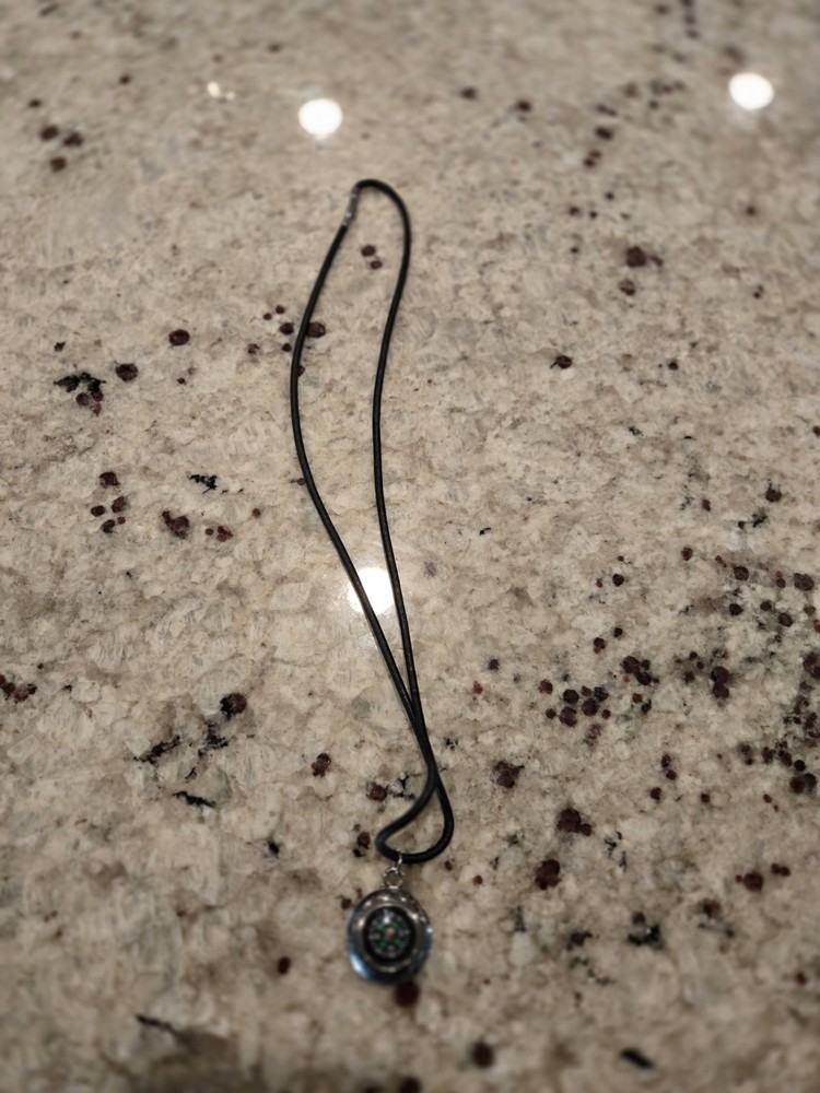 Compass Wearable With Leather Thong