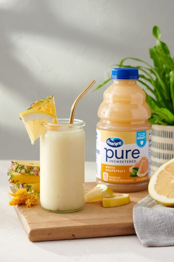 Pure Unsweetened White Grapefruit, 100% White Grapefruit Juice, 32 Fl Oz Bott...