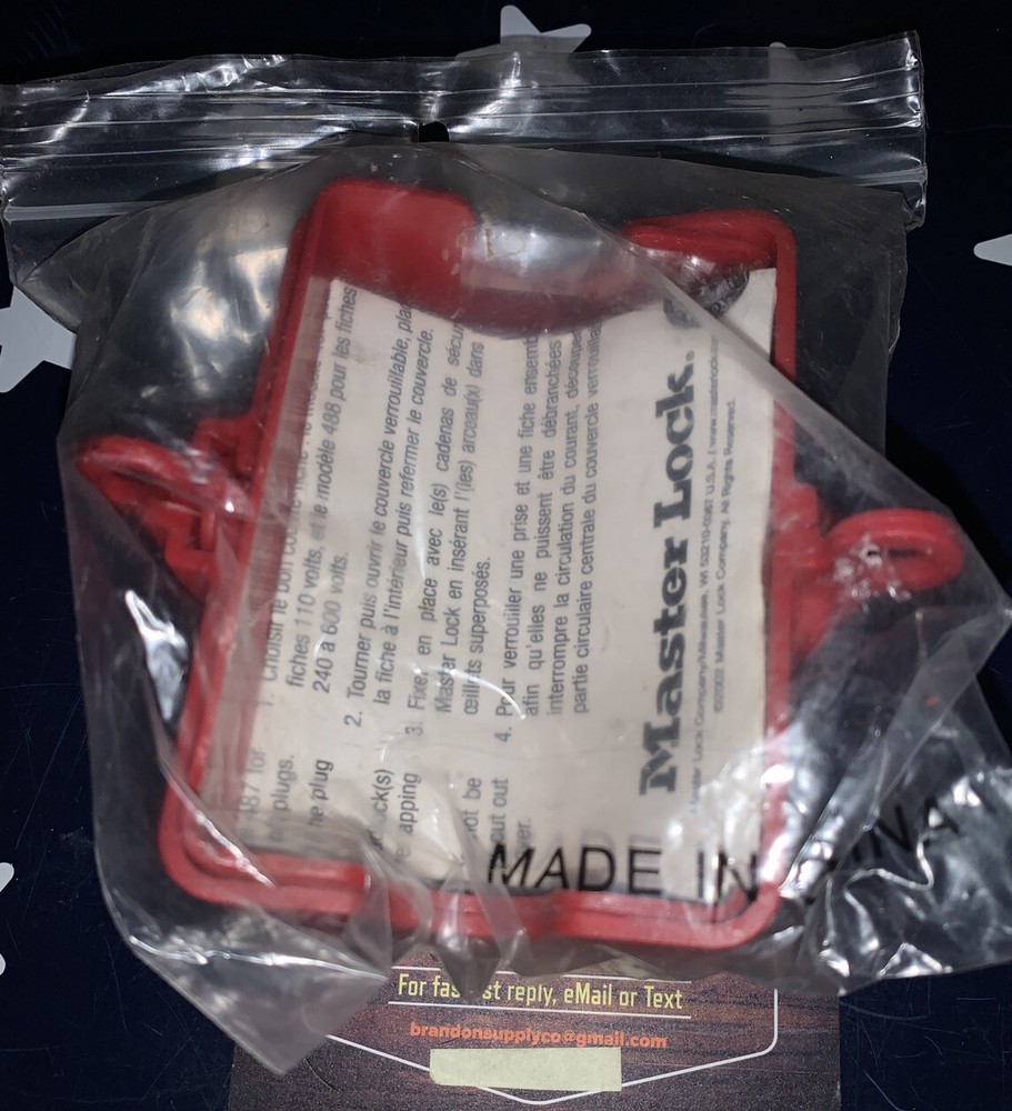 MASTER LOCK 487 Plug Lockout RED Shackle