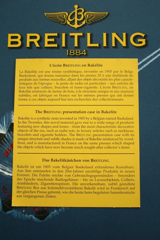 BREITLING BAKELITE CASE CARD REFERENCE INSTRUCTIONS MANUAL BOOK GUIDE BOOKLET