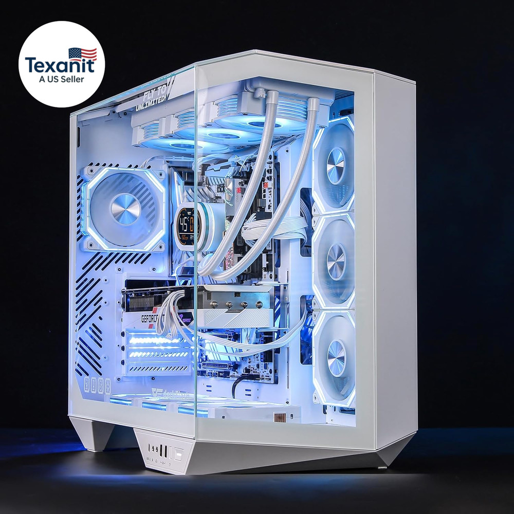 Full-Tower ATX Gaming PC Case, Back Plug-In Motherboard, Vertical GPU Mounting,
