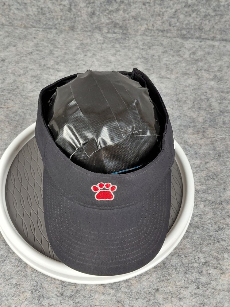 Nike Dry Fit Visor Black With Red/white Paw Strapback Hooknloop