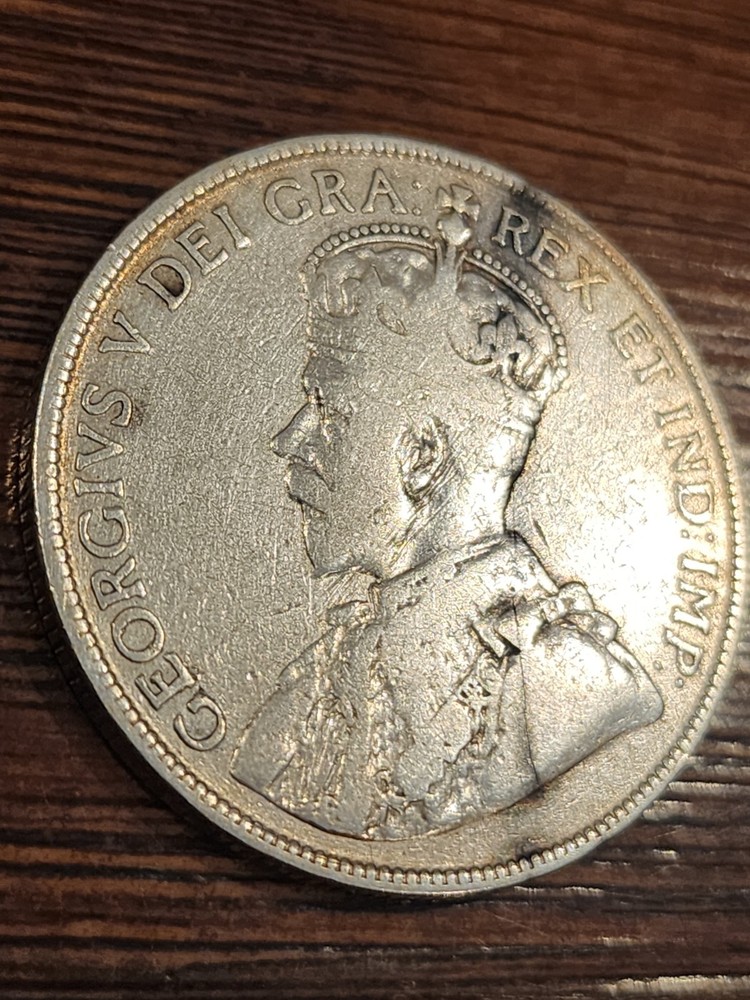 1916 Canada 50 Cents Silver Coin