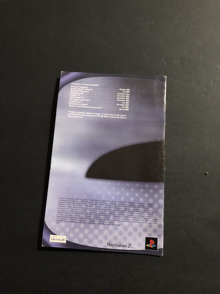 Ps2 Product Catalog Manual Insert 2001 Ubisoft