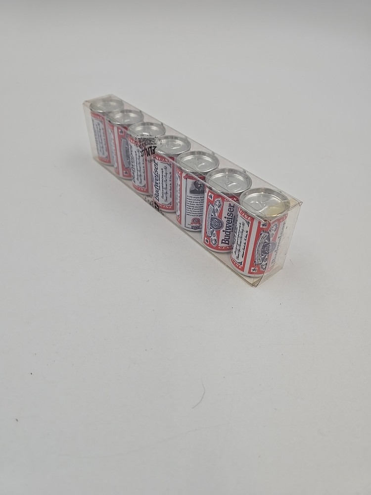 7 Miniture Budweiser cans