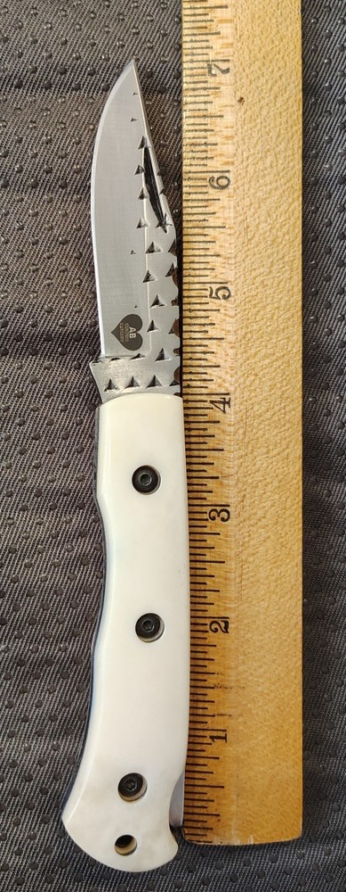 Handmade, Ground From A Rasp, Lock Back knife,Bone Handle,file worked,Unique ⚔️