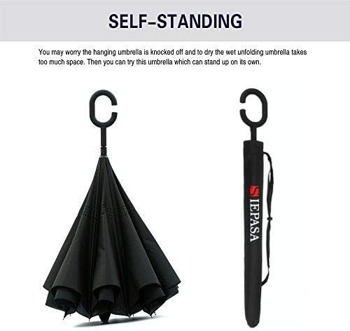 49/56 Inch Inverted Reverse Upside Down Umbrella Extra Large Double Canopy