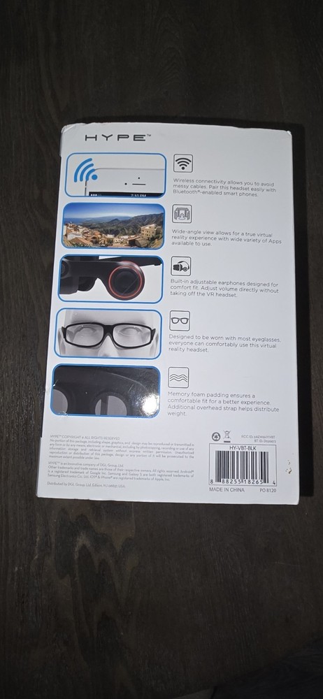 Bluetooth Virtual Reality VR Headset With Wireless Headphones