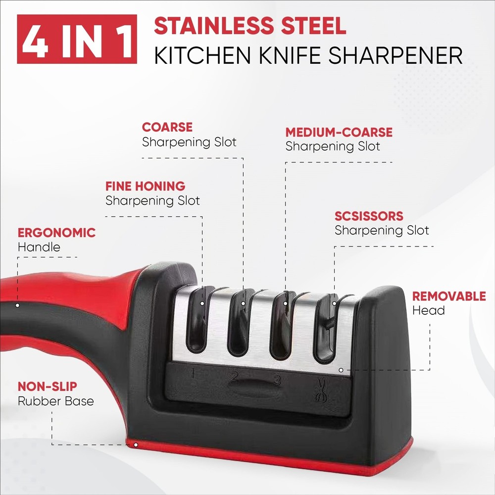 2X4 Stage Kitchen Knife Sharpener Professional Ceramic Diamond Steel Sharpening