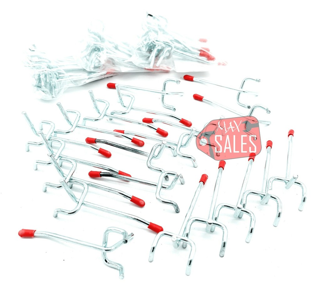 50pc 2" Peg Board Hooks Display Storage Organization 1/8" Pegboards