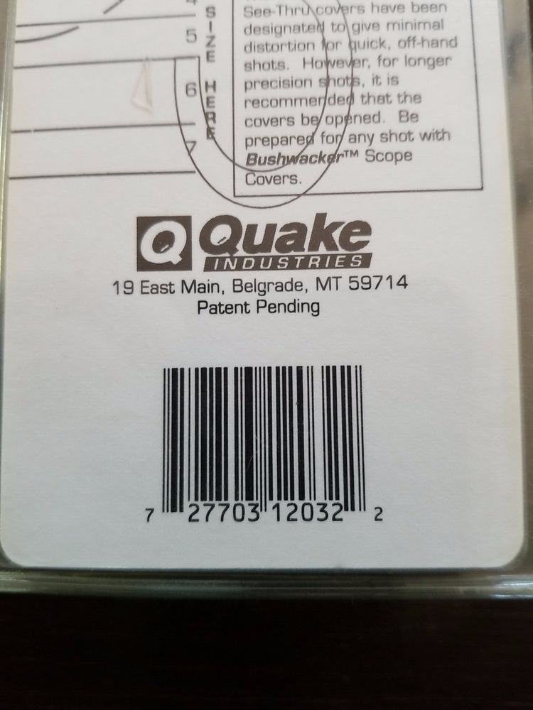BUSHWACKER OPTICS COVER, SIZE 3, SPRING OPEN OPERATION, NEW IN PACKAGE, SEE-THRU