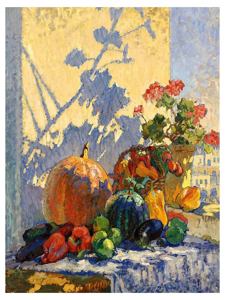 Pumpkin Eggplant Pepper K. Gorbatov Tile Mural Kitchen Backsplash Marble Ceramic