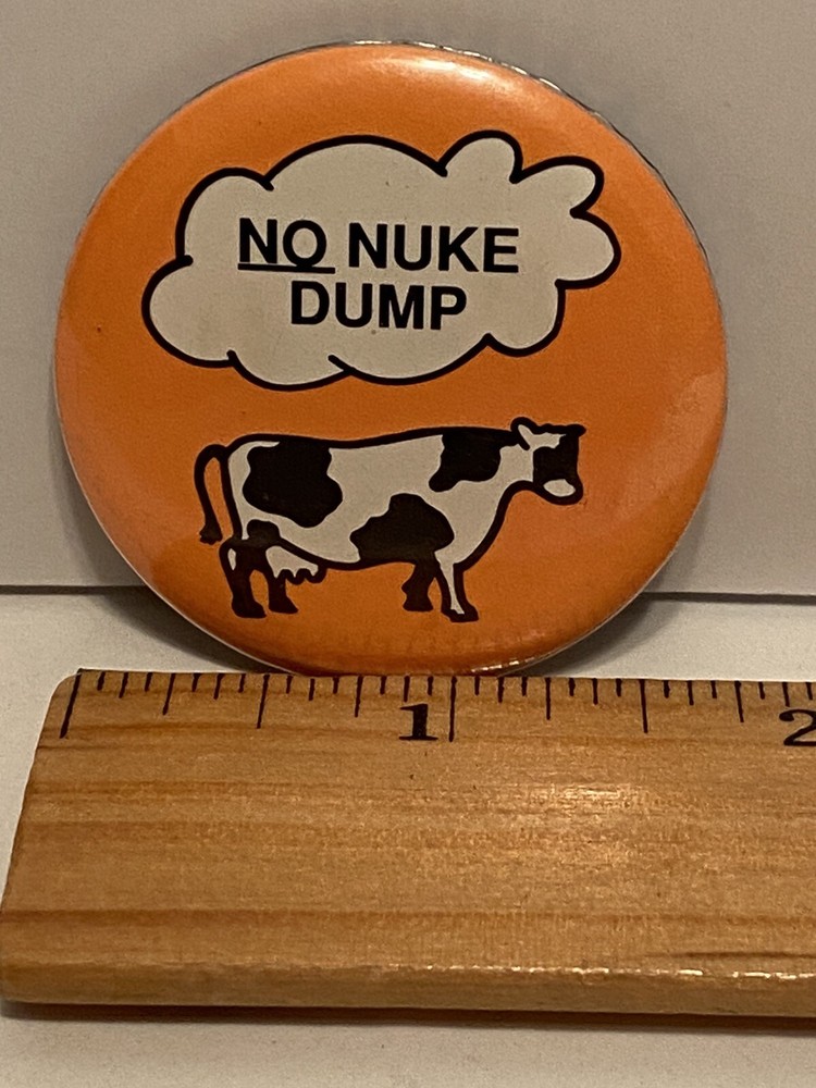 No Nuke Dump Cow Button Anti Nuke Vintage
