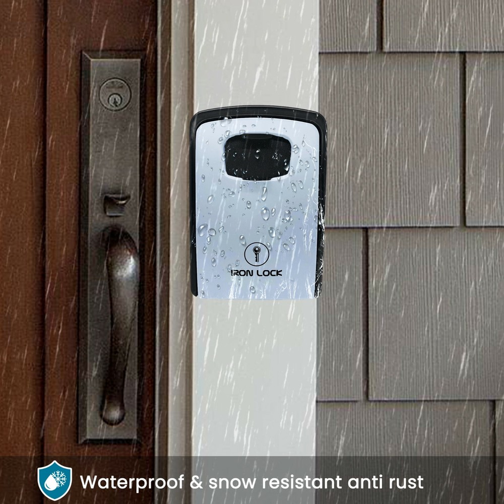 Iron Lock® - Key Lock Box Wall Mount for Keys 4 Digit Combination