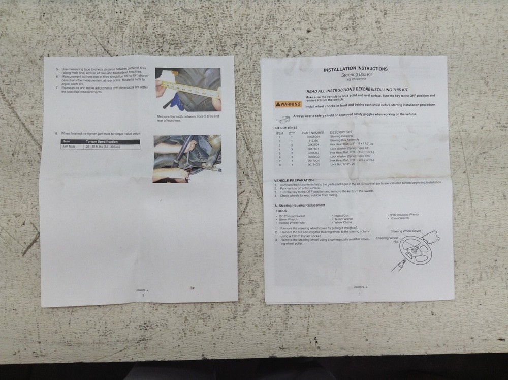 EZGO 622657 Steering Box Kit New (TSC)