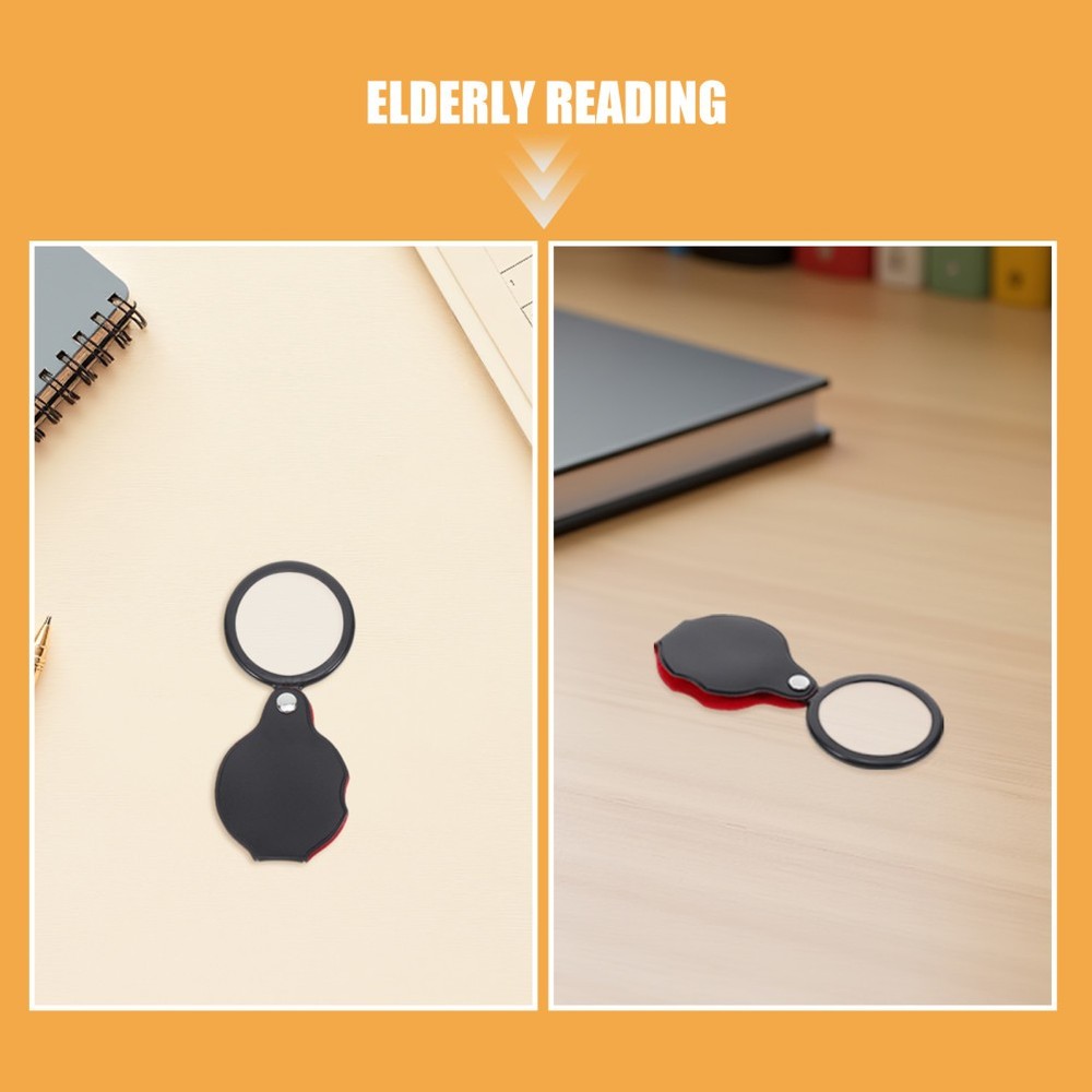 10 Pcs Mini Folding Magnifying Lenses Handheld Rotating Magnifier