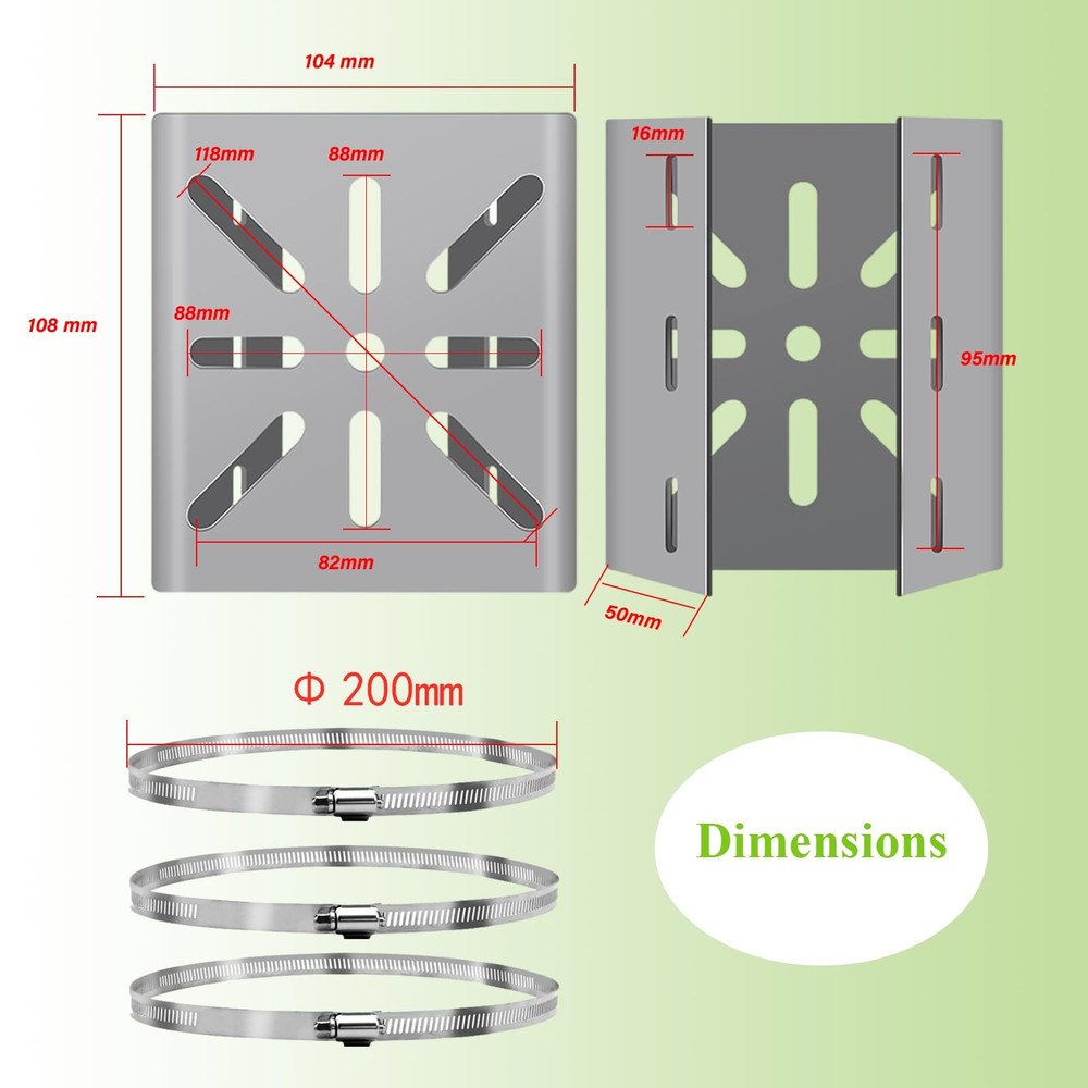 Lighfast Universal Wall Mounting Bracket with 3 Loops, 1Pack, Silver