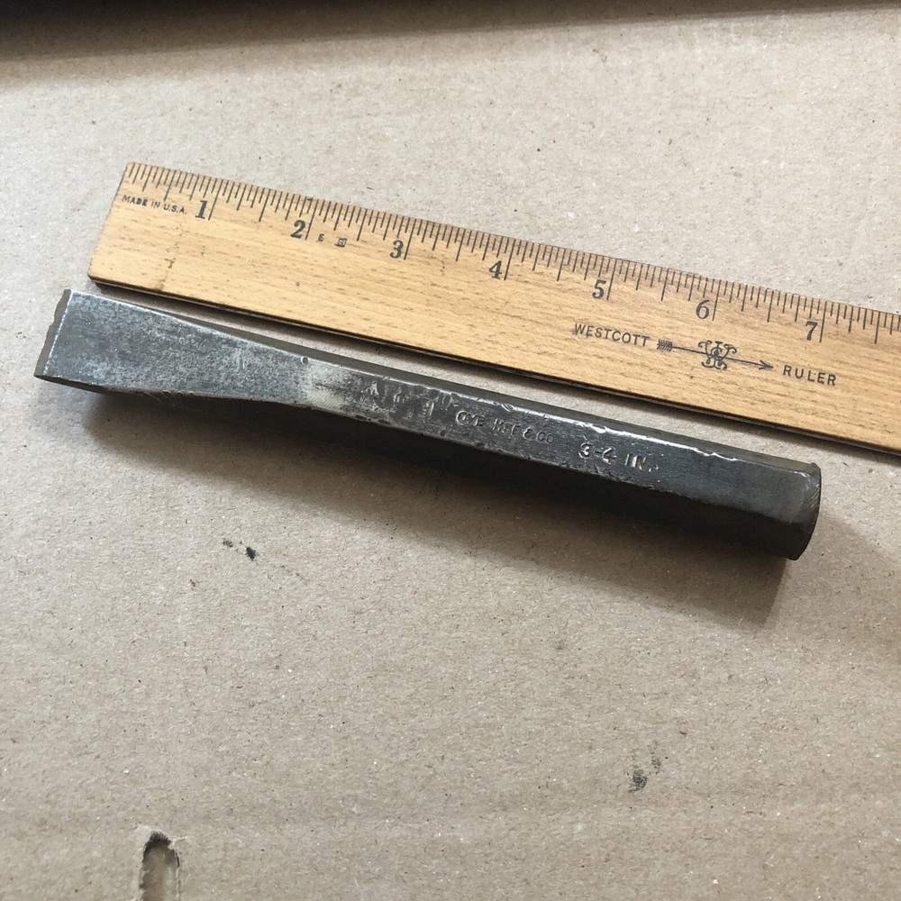 Vintage  OVB-HSB & Co.  3/4” X 7” Cold Chisel ! Needs Sharpened - See Photo’s !