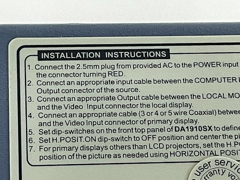 XX7: Altinex Compact Computer Video Interface DA1910SX