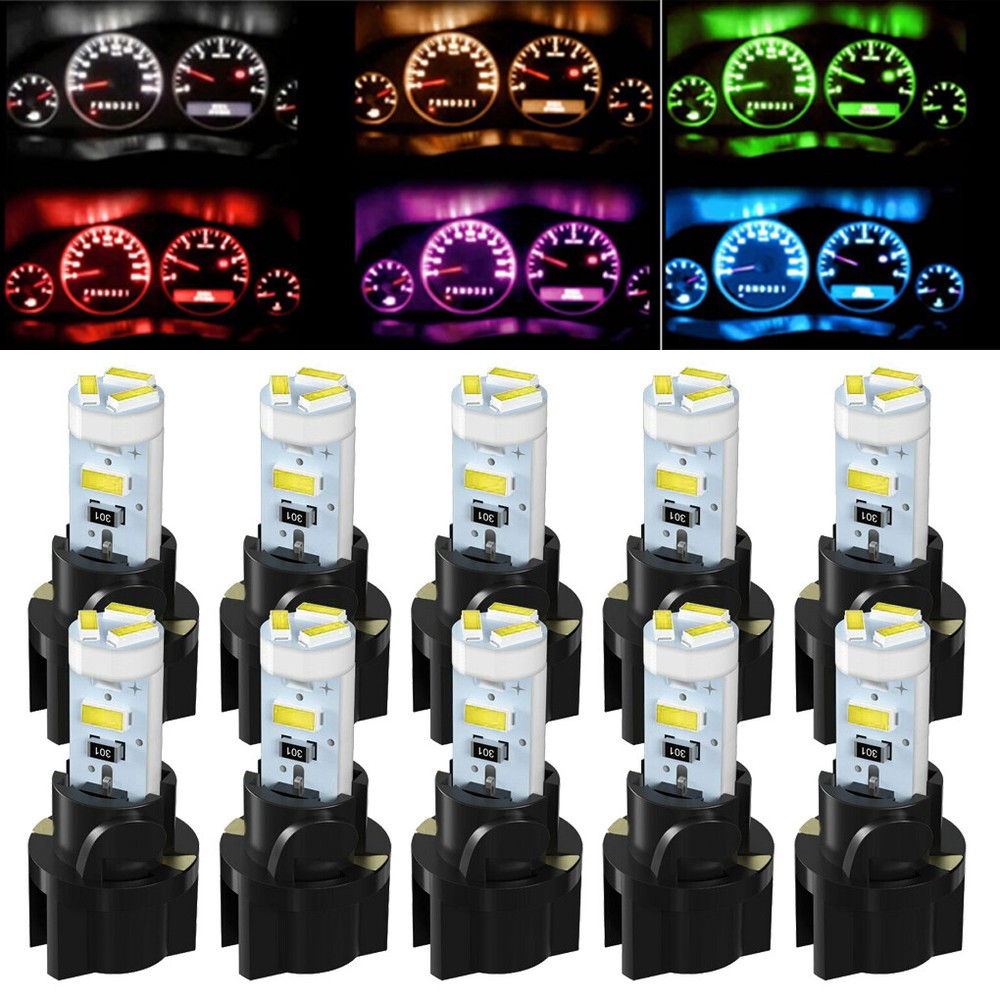 10X 74 T5 2721 LED Bulb Dash Lights w/ PC74 Socket Instrument Panel Gauge Light