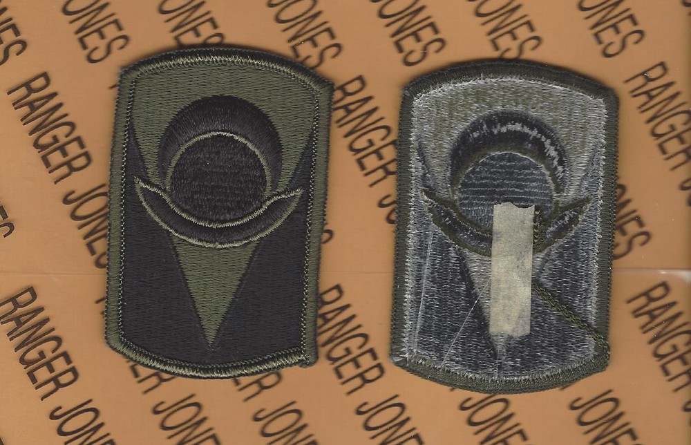 US ARMY 53rd Armored Brigade OD Green & Black BDU uniform patch m/e