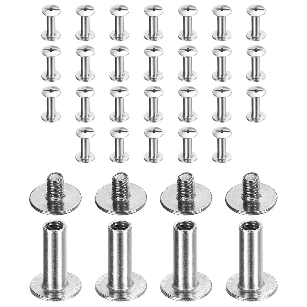 30set Phillips Chicago Screw M3x12mm Binding Post Screw, Silver