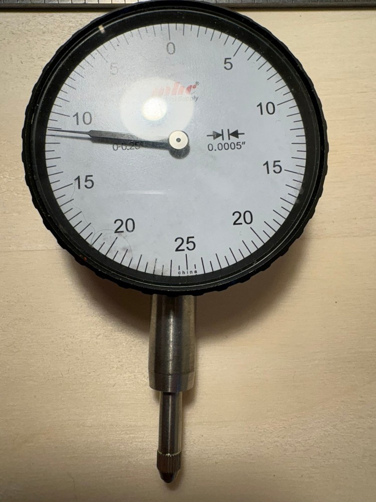 0-.25 dial indicator, .0005 graduations
