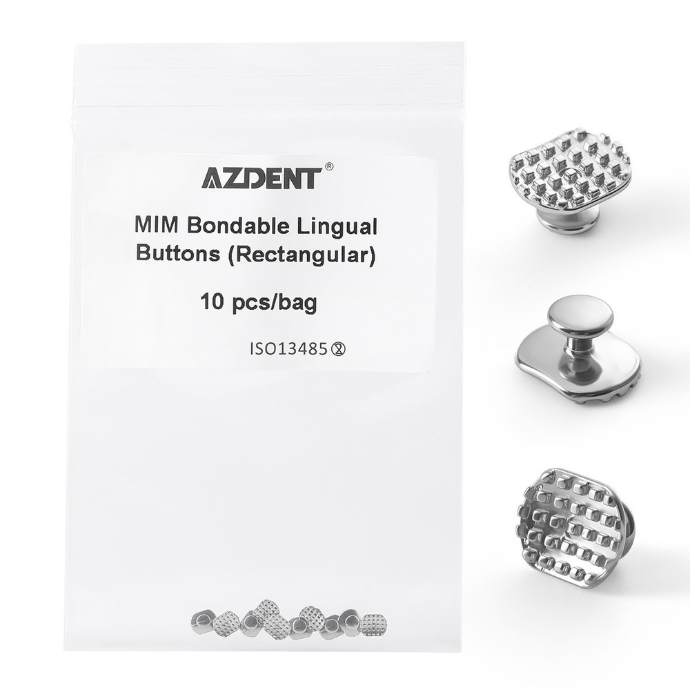 10pcs Dental Orthodontic Lingual Button Bondable Rectangular Monoblock