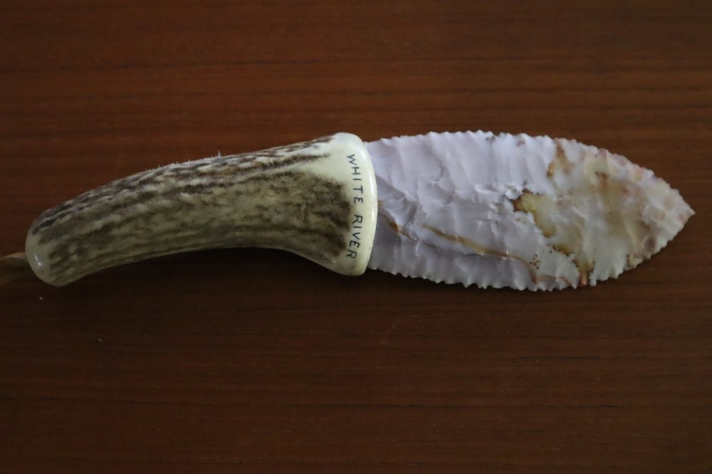 {OOAK} WHITE RIVER AGATE KNAPPING SKINNING KNIFE FULLY FUNCTIONAL