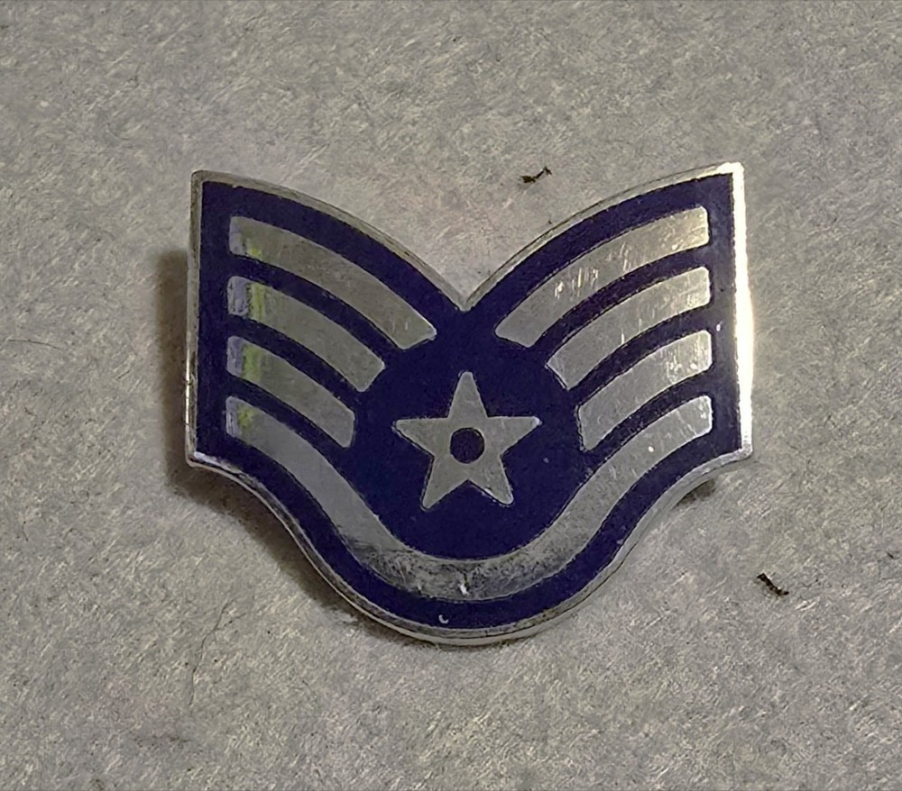 Single Air Force Staff Sergeant Metal Rank  - Pinback