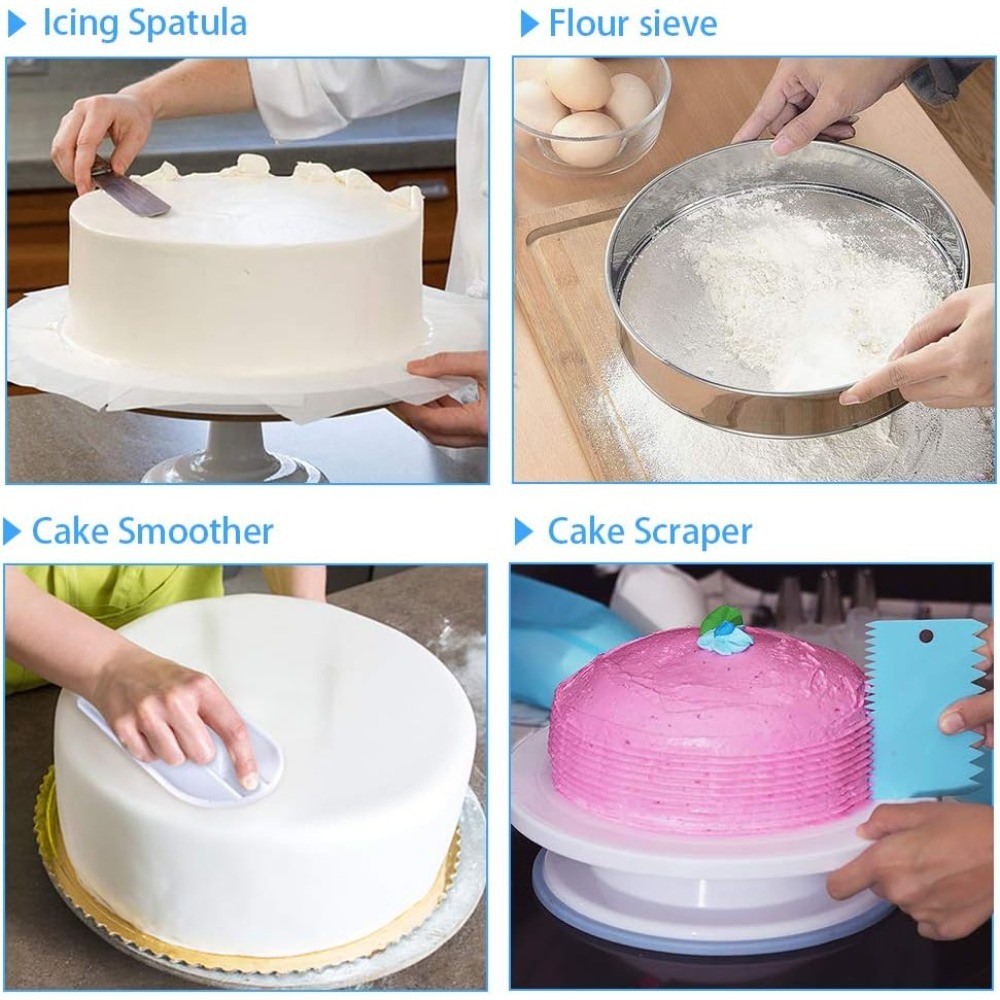 493PCS Cake Decorating Kit with Springform Pans, Turntable and Icing Tips