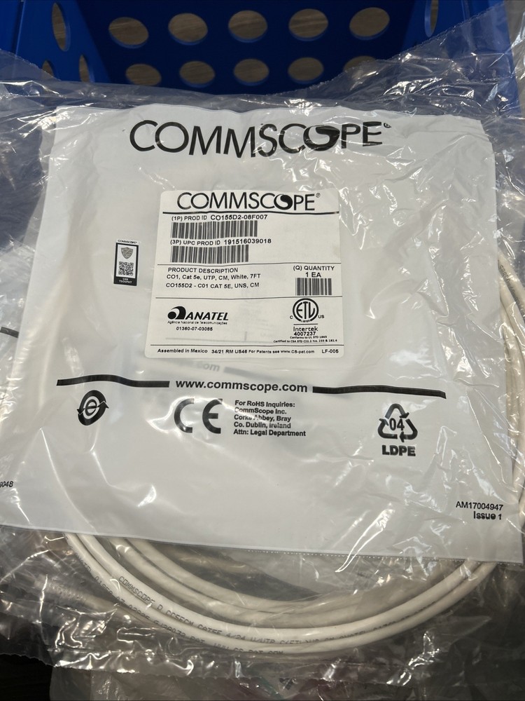 CommScope Cat 5e Unshielded 7Feet  White Color  10 Pc