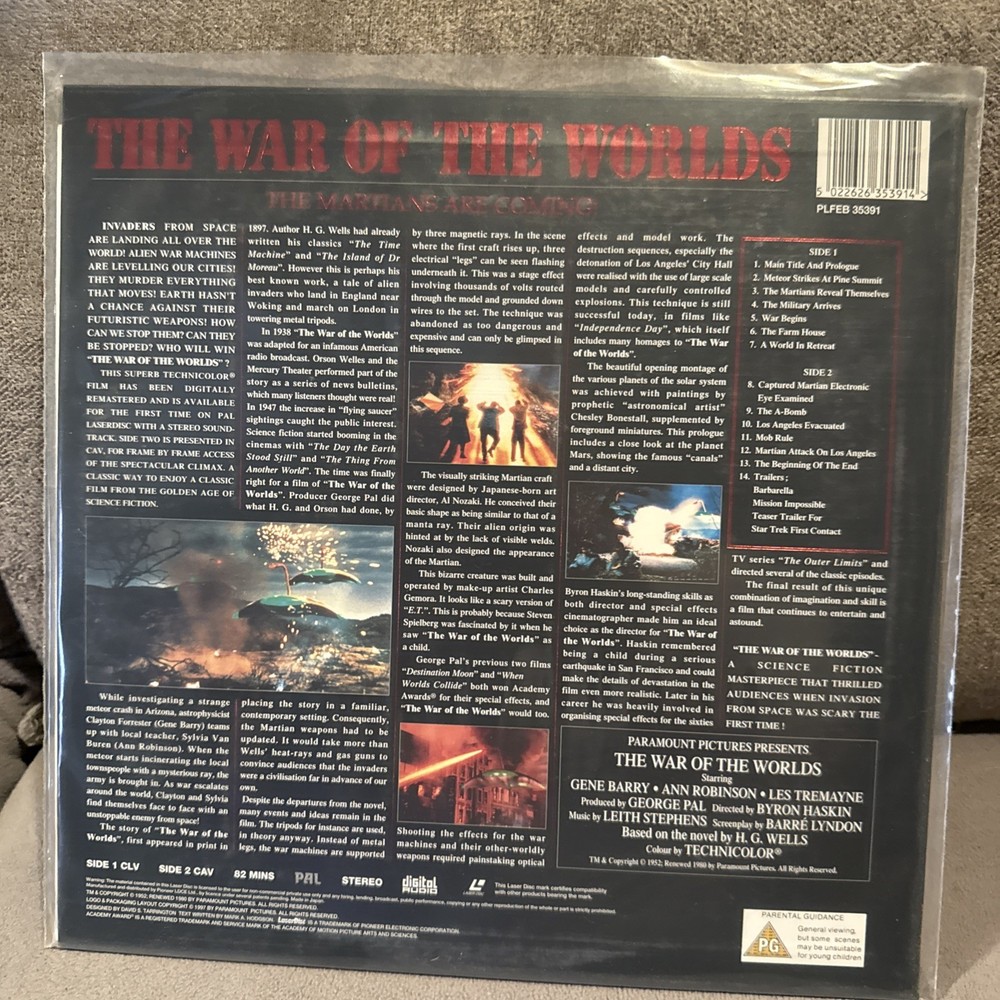 War Of The Worlds Laserdisc