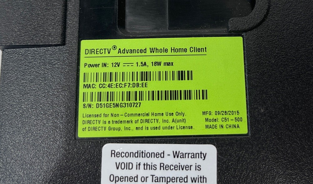 DirecTV Advanced Whole Home Client Satellite Receiver Unit Only C51-100