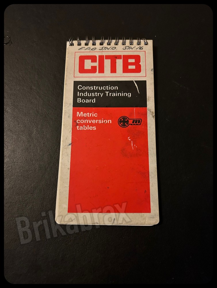 CITB Construction Industry Training Board Metric Conversion Tables Booklet 1970s