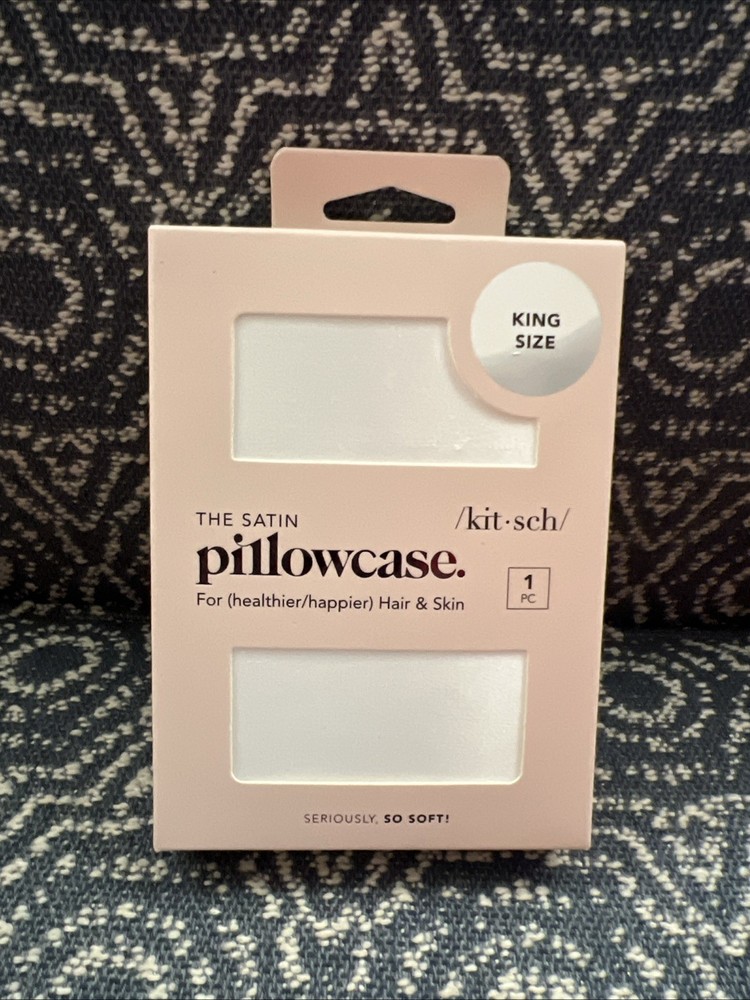 Kitsch The Satin Pillow Case Ivory King Size