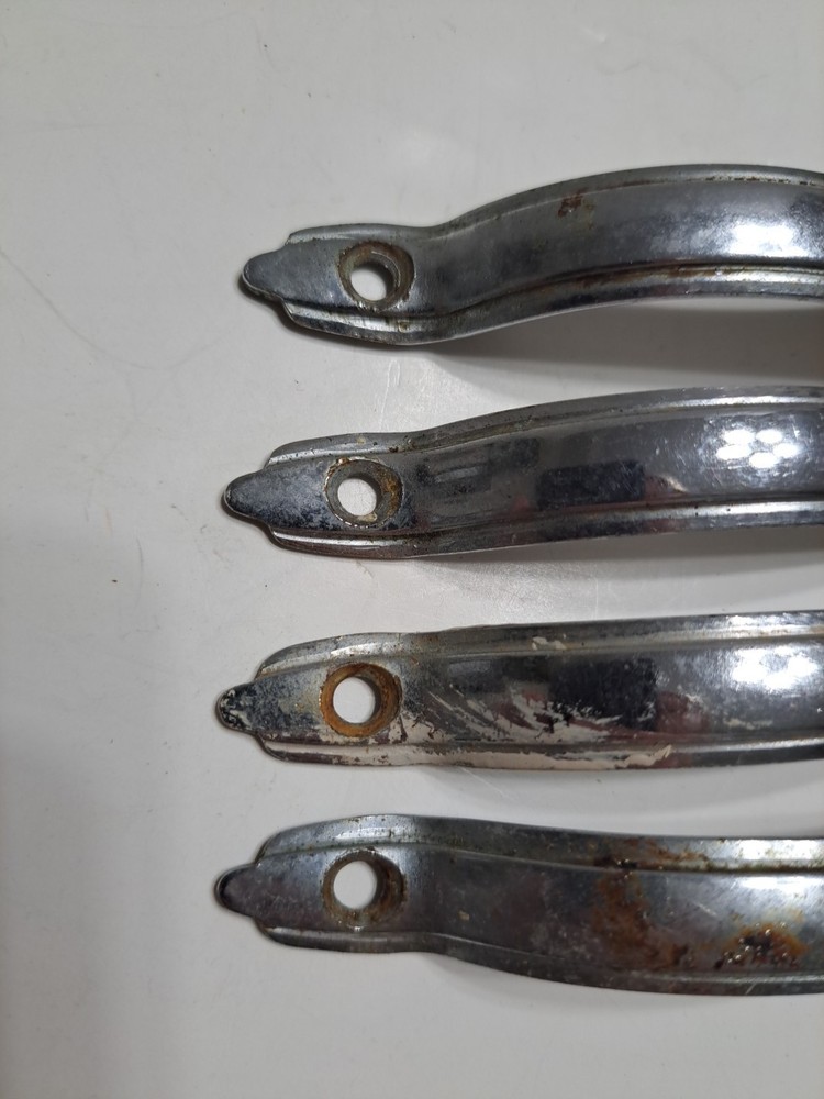 Set Of 4 Vintage Silver Cabinet Hardware Pull Handles