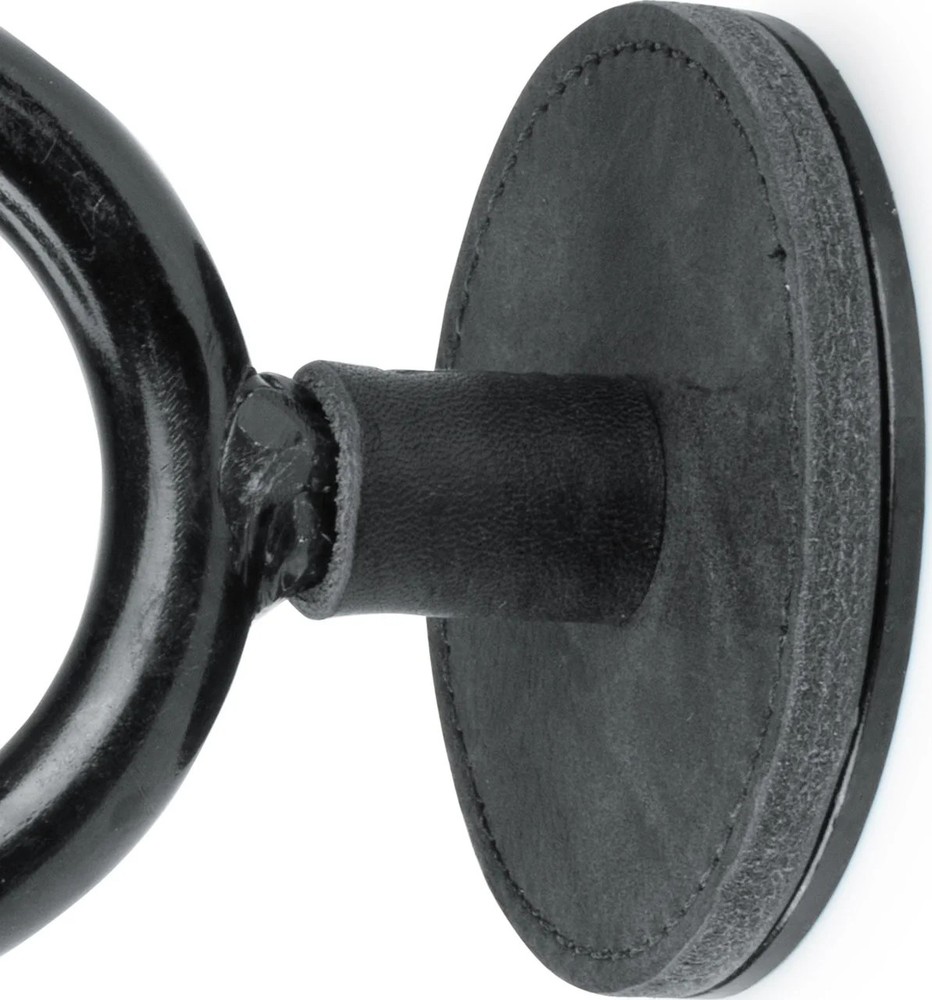 Black Forged Guitar Hanger w/ Black Leather