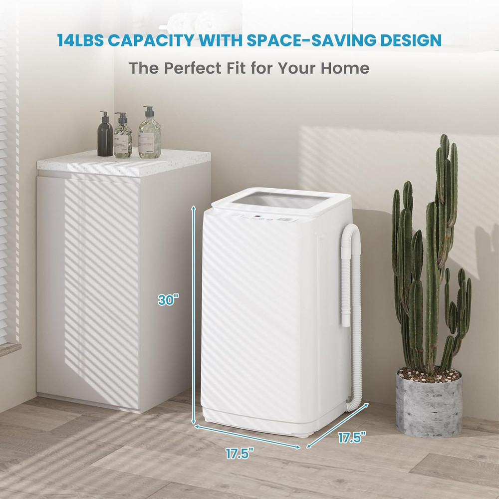 14 Lbs Portable Washing Machine, Fully Automatic Portable Washer with 10 Program