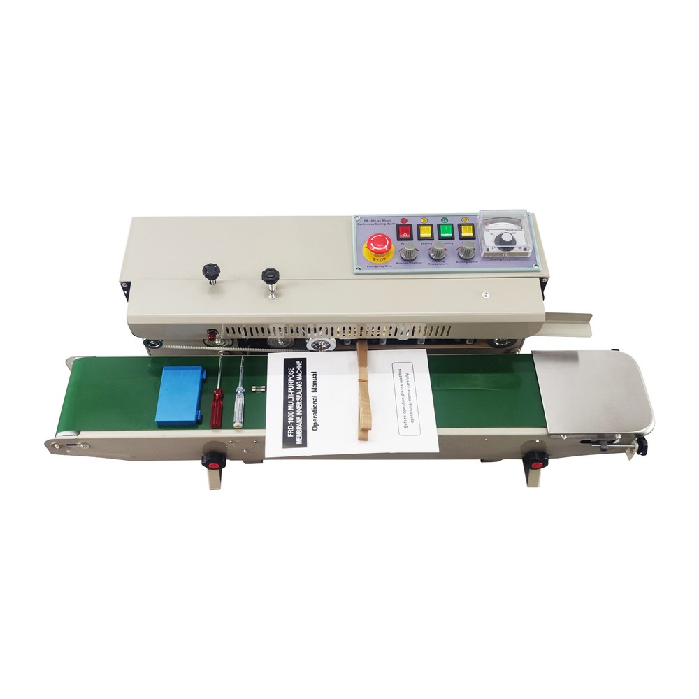 FRD-1000-II Quick Continuous Bag Sealing Machine Horizontal w/ Printed Character